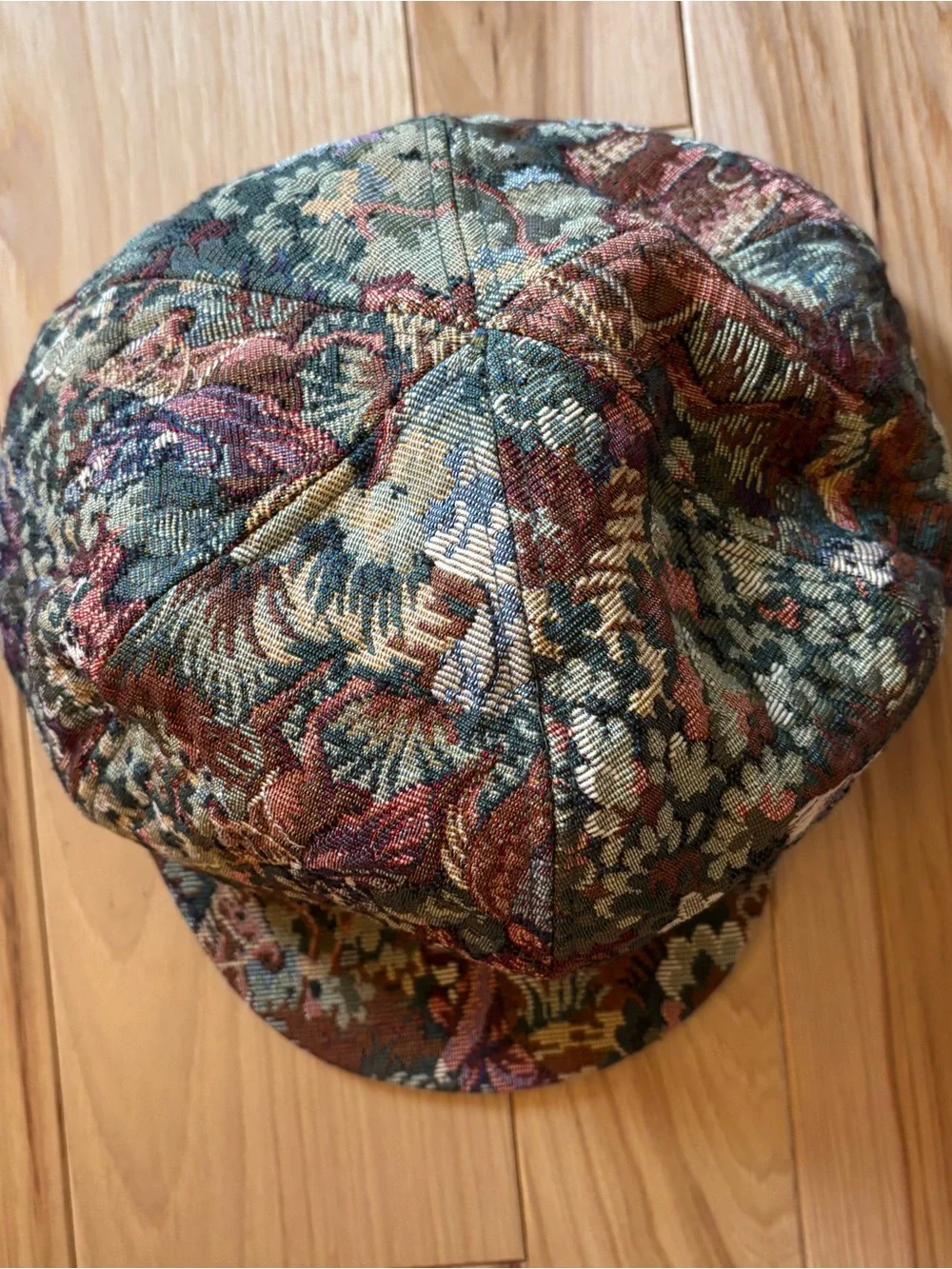 Vintage 90’s Liz Claiborne Floral Tapestry Newsboy Style Hat - Picture 4 of 9